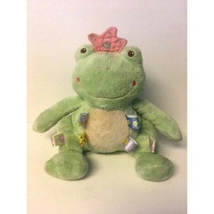 TAGGIES  Musical Plush Green Frog Princess Crown Twinkle Star